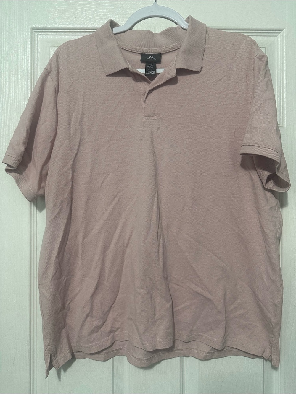 H&M Men's Polo Shirt in Dusty Rose